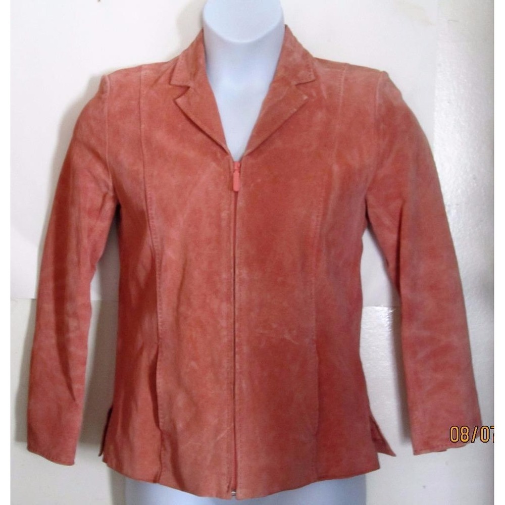 Pendleton misses sz S Small peach leather jacket blazer  j179